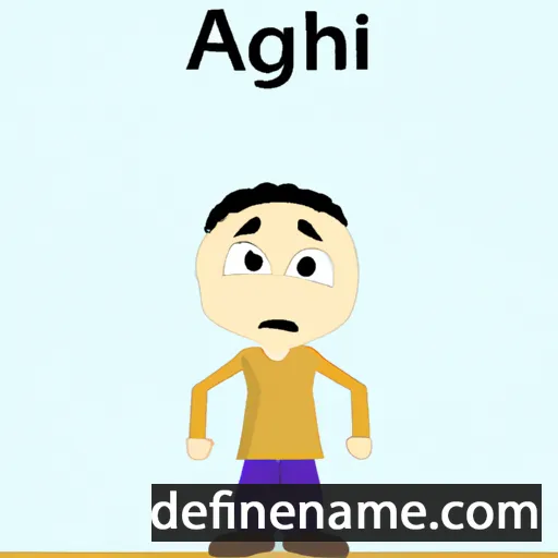 cartoon of the name Aghil