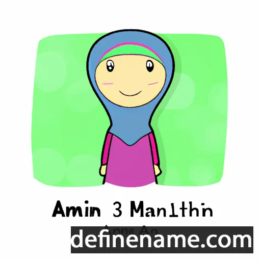 cartoon of the name Aminah