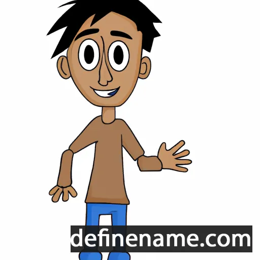 cartoon of the name Amine