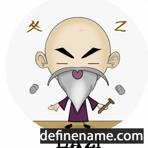 cartoon of the name Laozi