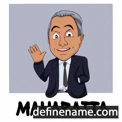 cartoon of the name Mahathir