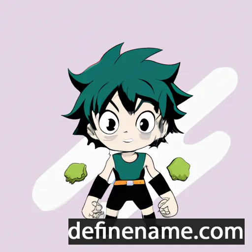 cartoon of the name Midoriya