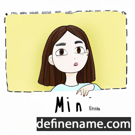 cartoon of the name Min-ah