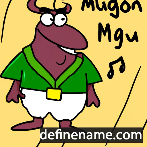 cartoon of the name Mujgon