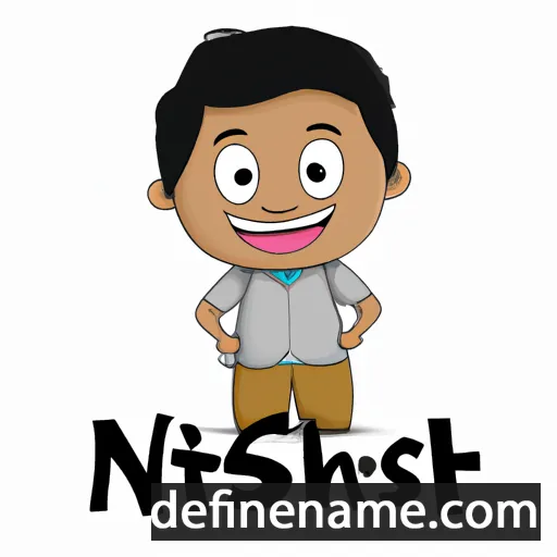 cartoon of the name Nishanth