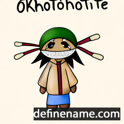 cartoon of the name Ó'kȯhómȯhno'kaestse