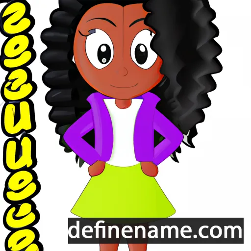 cartoon of the name Quenesha