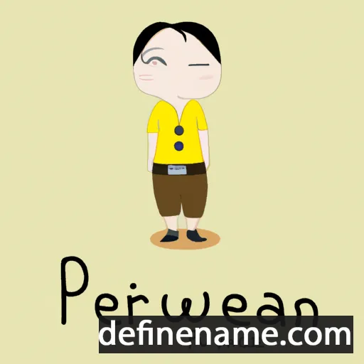 cartoon of the name Peerawat