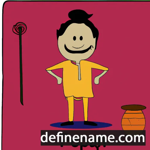 cartoon of the name Poojan