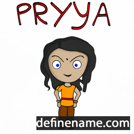 cartoon of the name Preiya