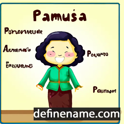 cartoon of the name Purnamasari