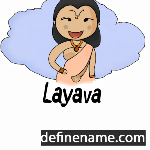 cartoon of the name Lavanya