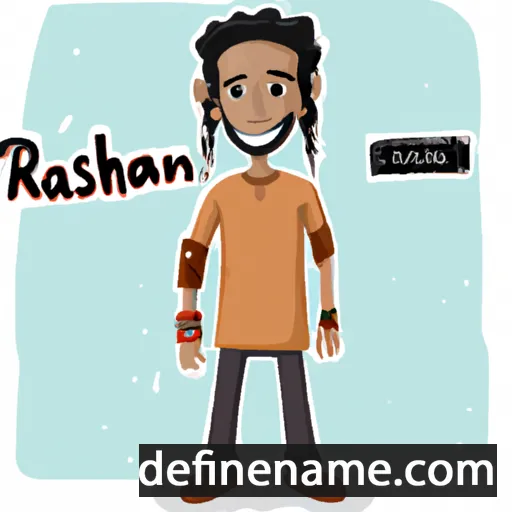 cartoon of the name Rhashan