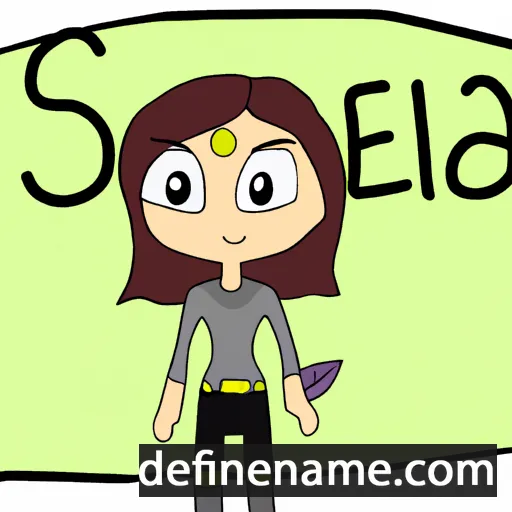 cartoon of the name Saelia