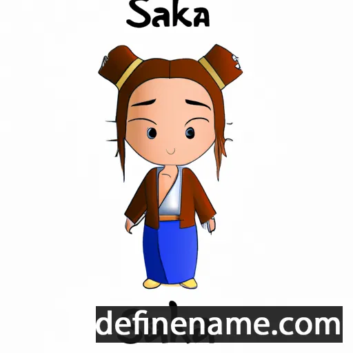 cartoon of the name Sanaka