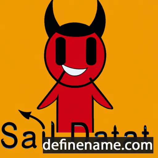 cartoon of the name Satán