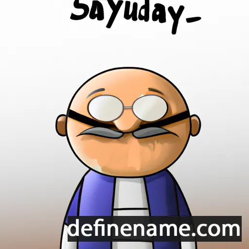 cartoon of the name Satybaldy