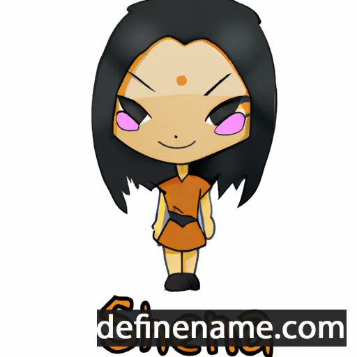 cartoon of the name Shiena