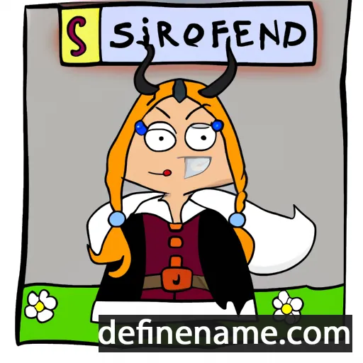 cartoon of the name Snjófríðr