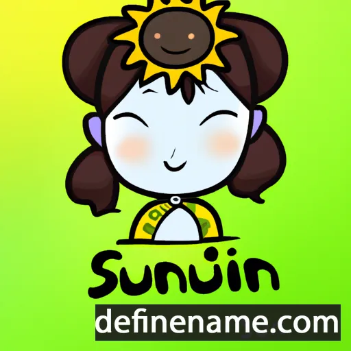 cartoon of the name Sun-ah