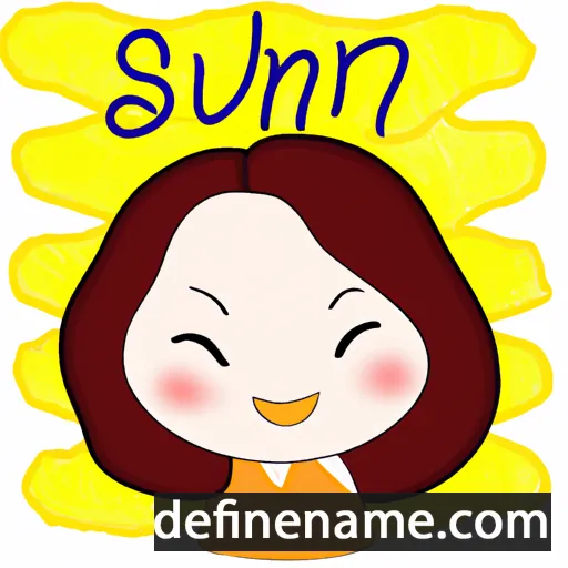 cartoon of the name Sun-mi