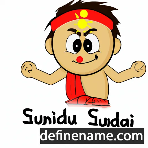 cartoon of the name Sunandan