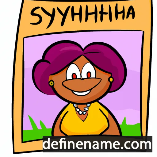 cartoon of the name Synthia