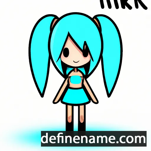 cartoon of the name Miku