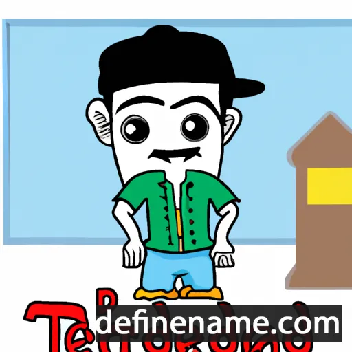 cartoon of the name Teeradej