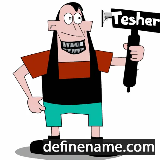 cartoon of the name Tesher