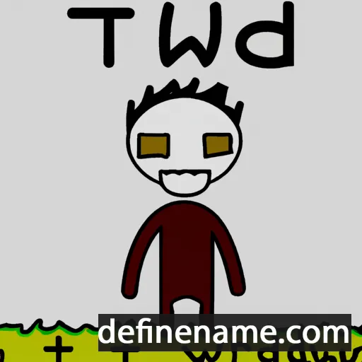 cartoon of the name Tewdwr