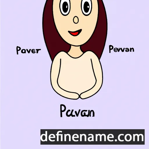 cartoon of the name Parvaneh