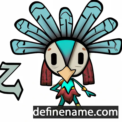 cartoon of the name Quetzalli