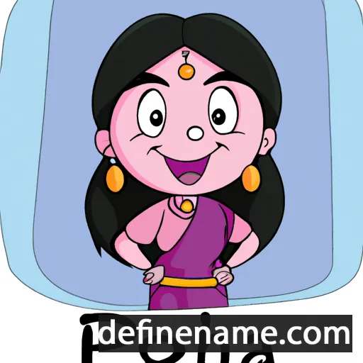 cartoon of the name Pooja