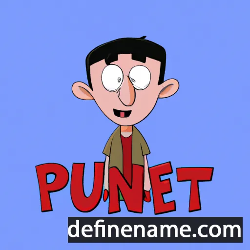 cartoon of the name Puneet