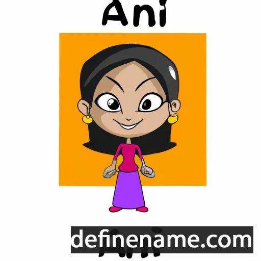 cartoon of the name Anjali