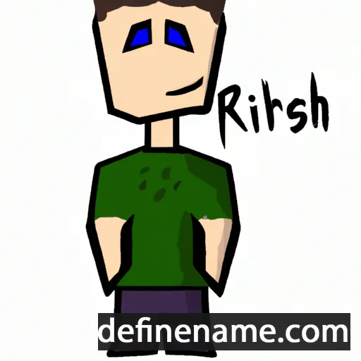 cartoon of the name Rhisiart