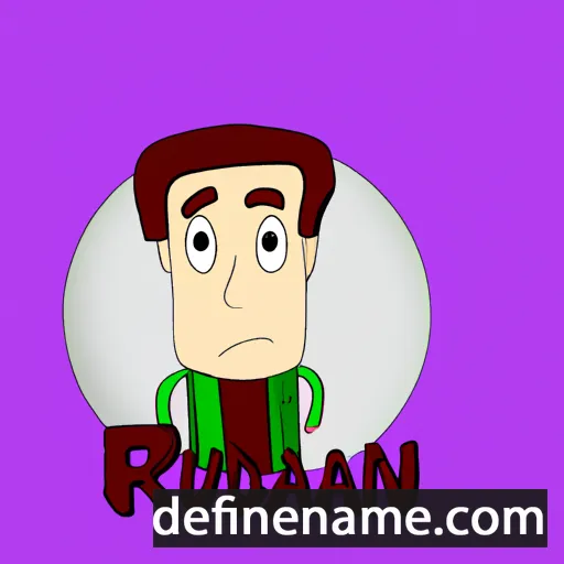 cartoon of the name Rúadán