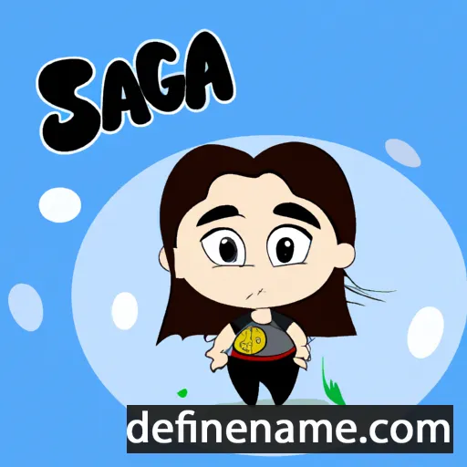 cartoon of the name Sága