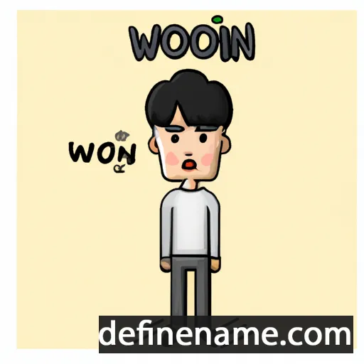 cartoon of the name Woo-Jin