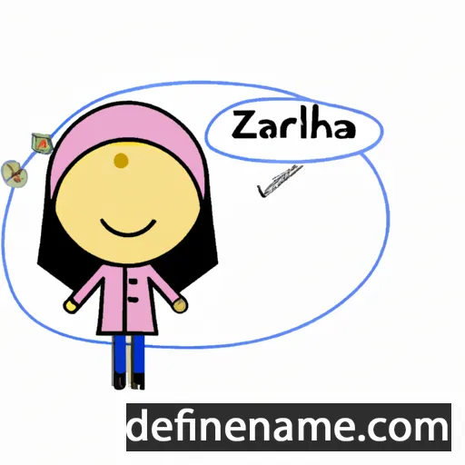 cartoon of the name Zahrah