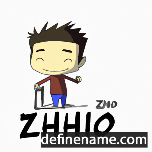 cartoon of the name Zhihao