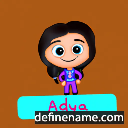 cartoon of the name Aadhya