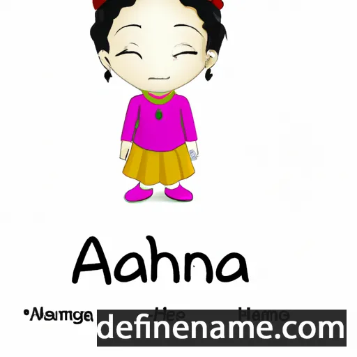 cartoon of the name Aahna