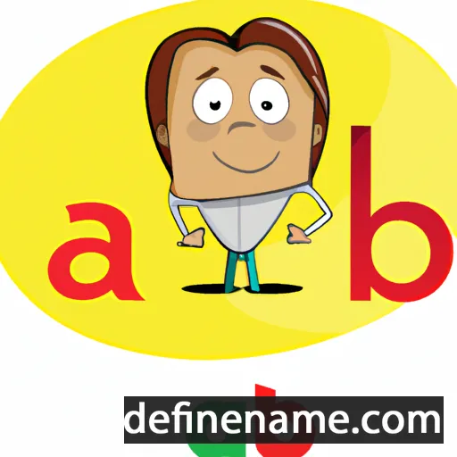 cartoon of the name Abcde