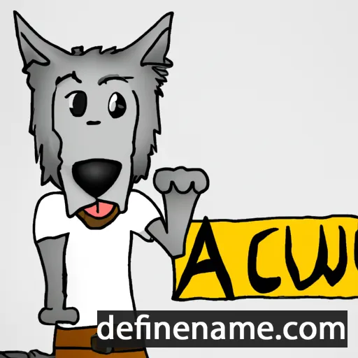 cartoon of the name Acwulf