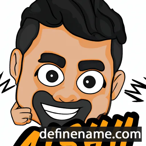 cartoon of the name Adhish