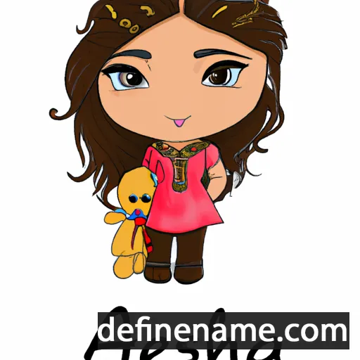 cartoon of the name Aeesha