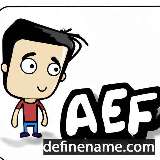 cartoon of the name Afef