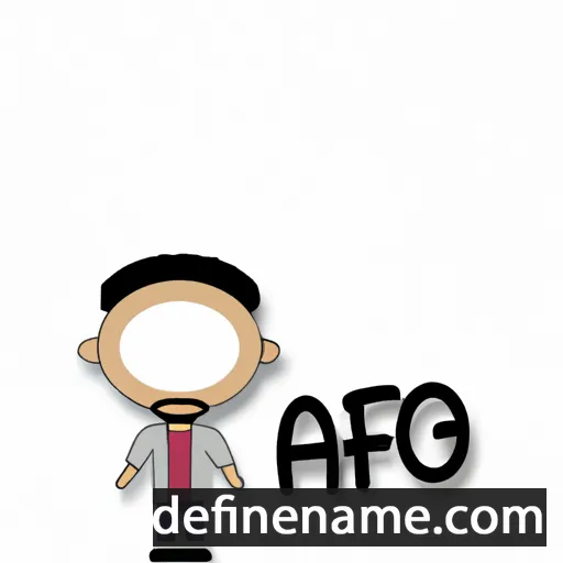 cartoon of the name Afiq